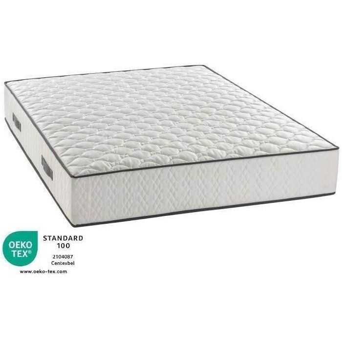 Base de cama y colchón de 160 x 200 cm - Altura 24 cm - Edredón y 2 almohadas - 7 zonas - reversible - fabricado en Bélgica