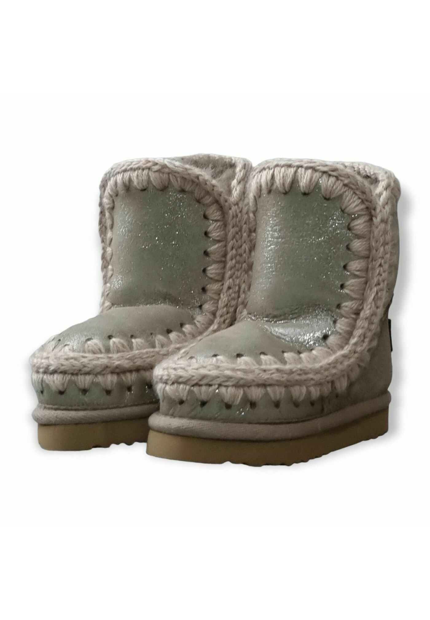 Mou Classic enkellaarsjes - metallic grijs