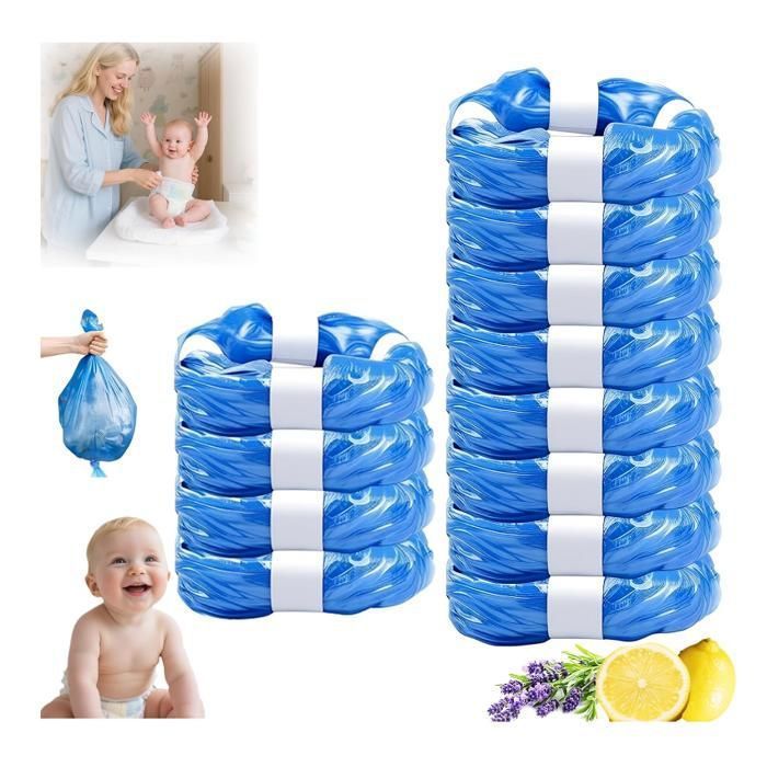 Paquete de 12 recambios para contenedor de pañales, bolsas y recambios para contenedor de pañales a prueba de olores de gran capacidad, R DIAPER BIN REFILL