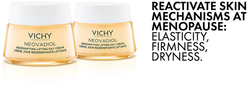 Creme de dia suavizante e firmador Vichy Neovadiol Compensating Complex para pele seca.