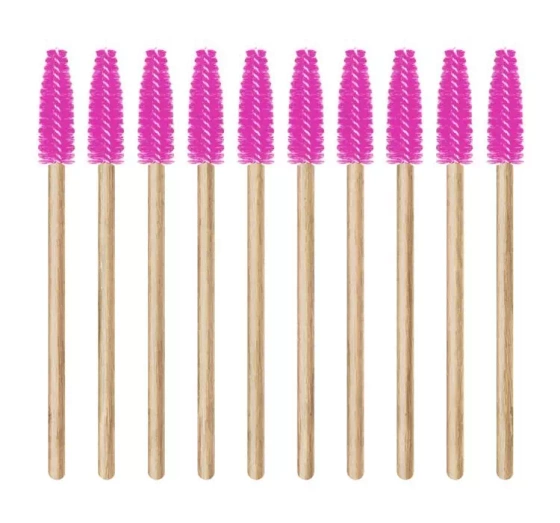 Lash Brow szczoteczka do rzęs i brwi w kształcie spirali różowa 10 sztuk
