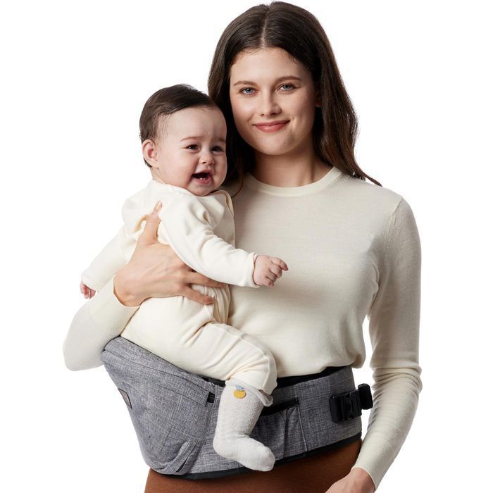 Portabebés ergonómico ajustable Momcozy, para recién nacidos y niños pequeños de hasta 20 kg, gris, talla mediana.