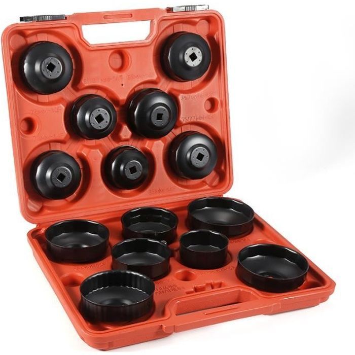 Juego de 14 llaves para filtro de aceite, caja de herramientas, campana de extracción de automóviles