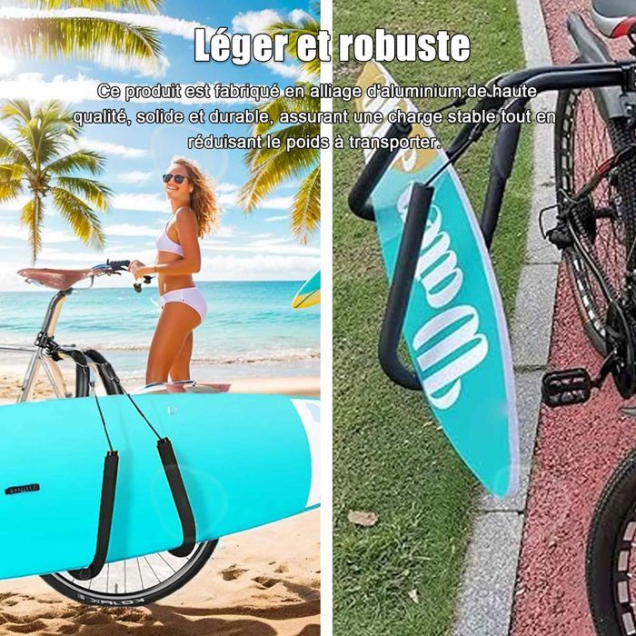 C Support de planche de surf porte-panneaux à vélo réglable support de vélo léger support de planche de surf pour sports extérieurs