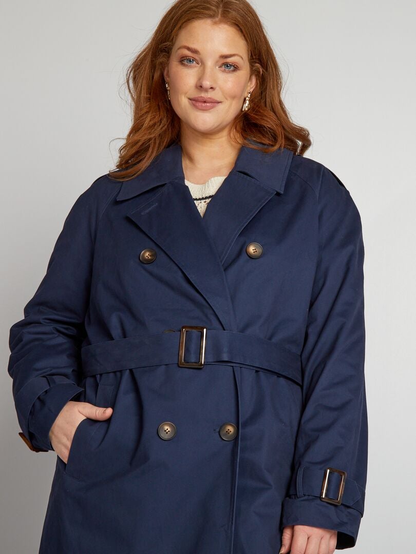 Lange trenchcoat - marineblauw