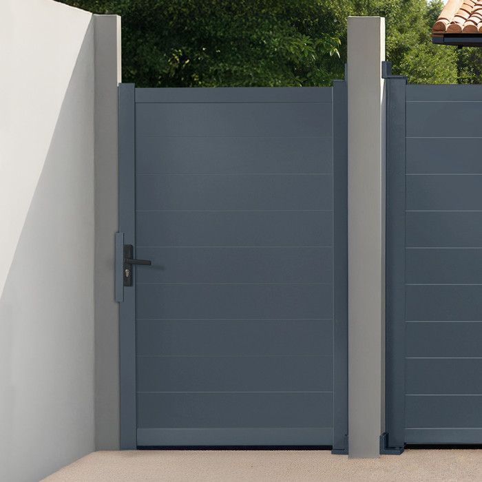 IDMARKET Gate 100x160 cm in anthracite grey aluminium