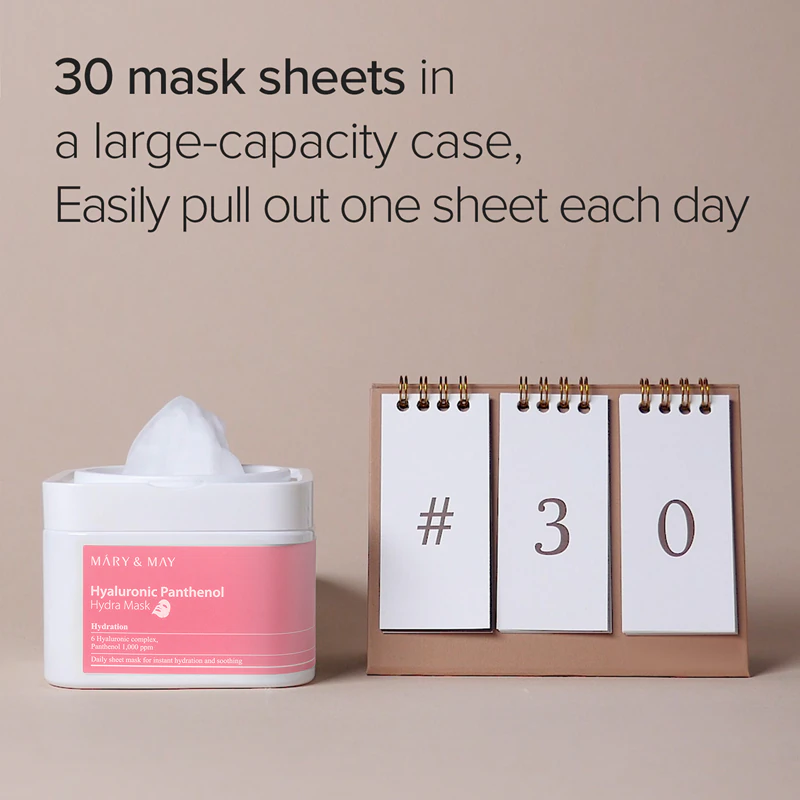 Mary&May Hyaluronic Panthenol Hydra Mask set van intensief hydraterende stoffen maskers
