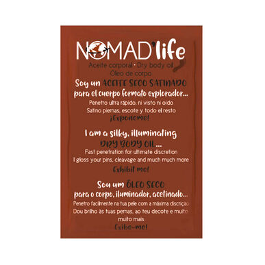 Nomad Life rozjasňující tělový olej, suchý tělový olej, rozjasňující saténový finiš, 12 ml