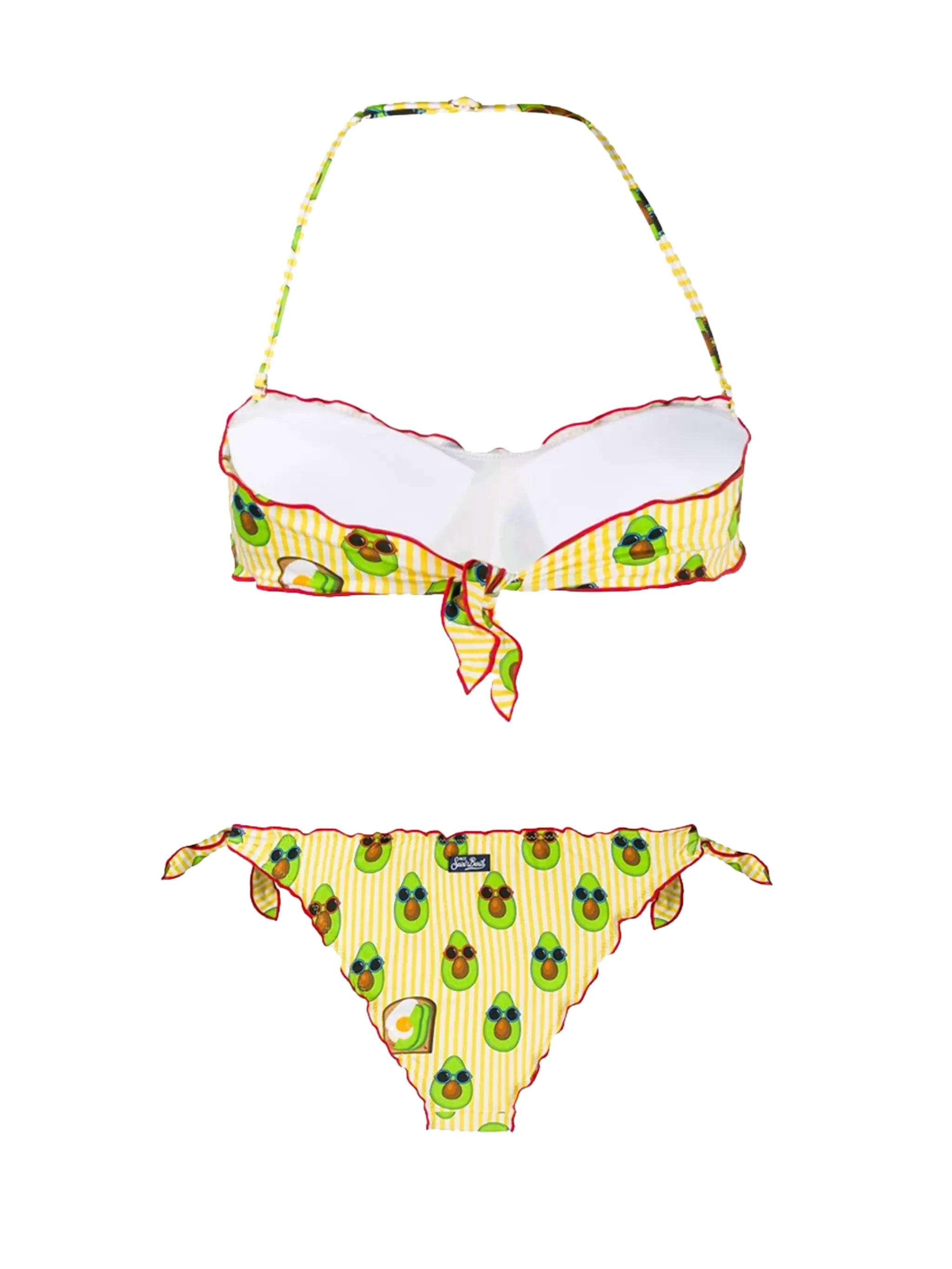 Damesbandeaubikini met avocado-print