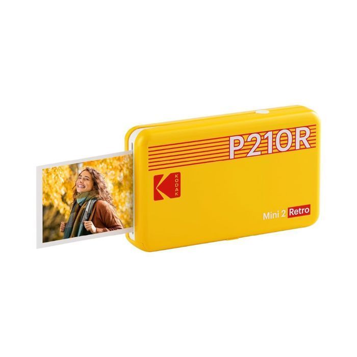 KODAK Mini Retro 2 P210 - Mini Imprimante Bluetooth - Photo format CB 5,3x8,6 cm - 8 incluses - Sublimation Thermique 4Pass - Jaune