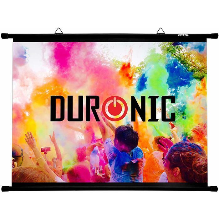Duronic BPS40 /43 Ecran de Projection avec Barres et Crochets pour vidéoprojecteur - Toile de 40 Pouces ou 102 cm (81 x 61 cm)