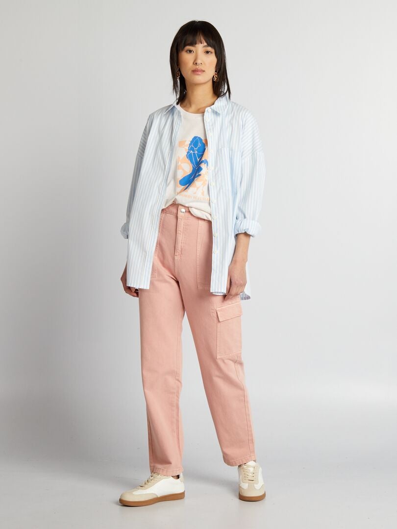 Bedrukt katoenen T-shirt - ROZE