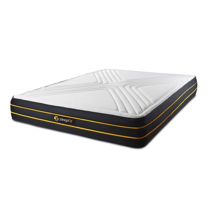 Ensemble double sommier + matelas ULTRA micro ressorts ensachés et mémoire de forme 180x200 180 x 200 cm Noir