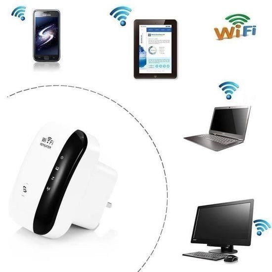 WiFi Répéteur Amplificateur, 300 Mbps Répéteur 2.4G WiFi Extender Avoir AP/Répéteur et WPS Fonction, avec RJ45 Câble Réseau