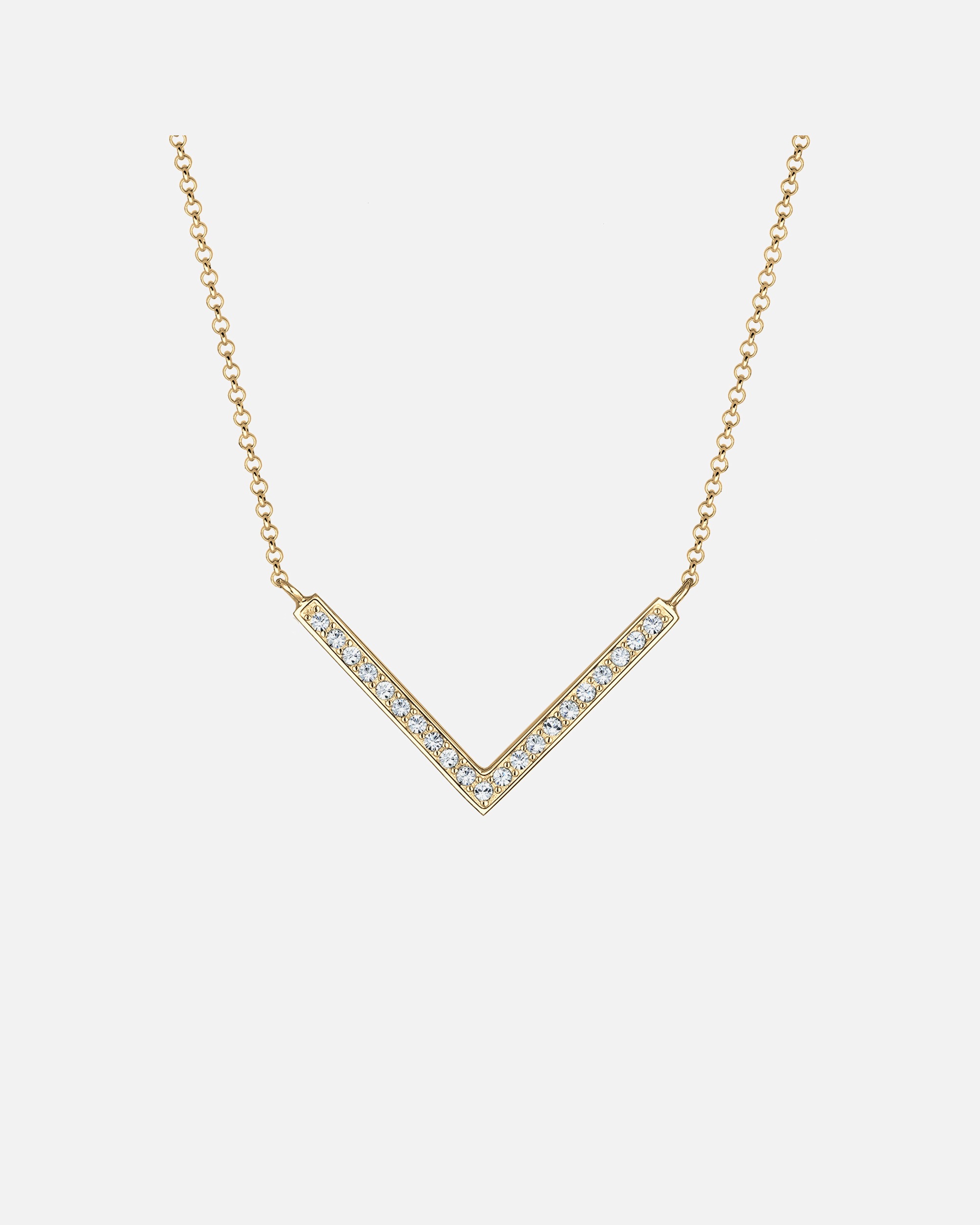 Elli Femmes V-chaîne avec cristaux en argent sterling 925 45 cm de long
