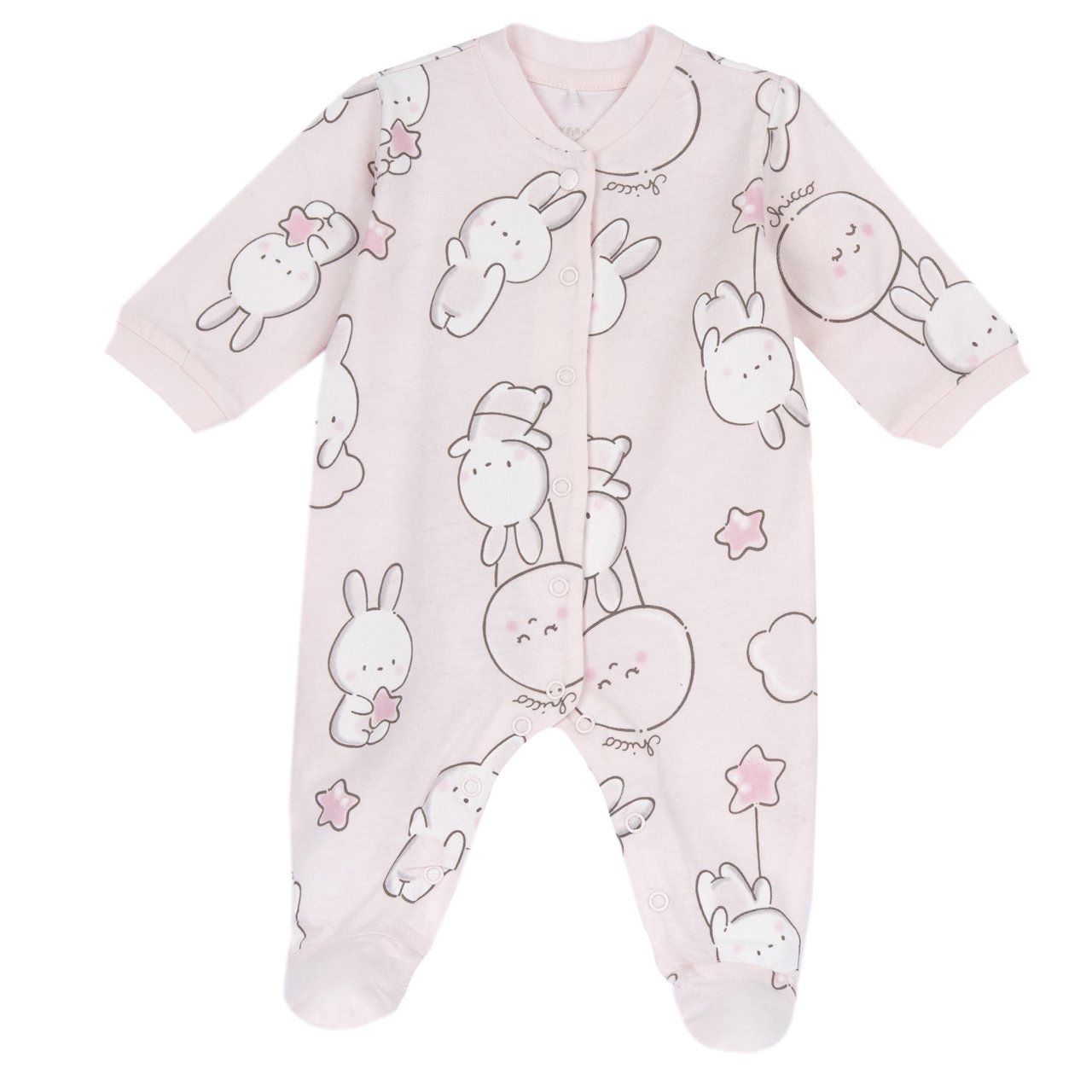 Rózsaszín nyuszi pizsama elöl nyílással