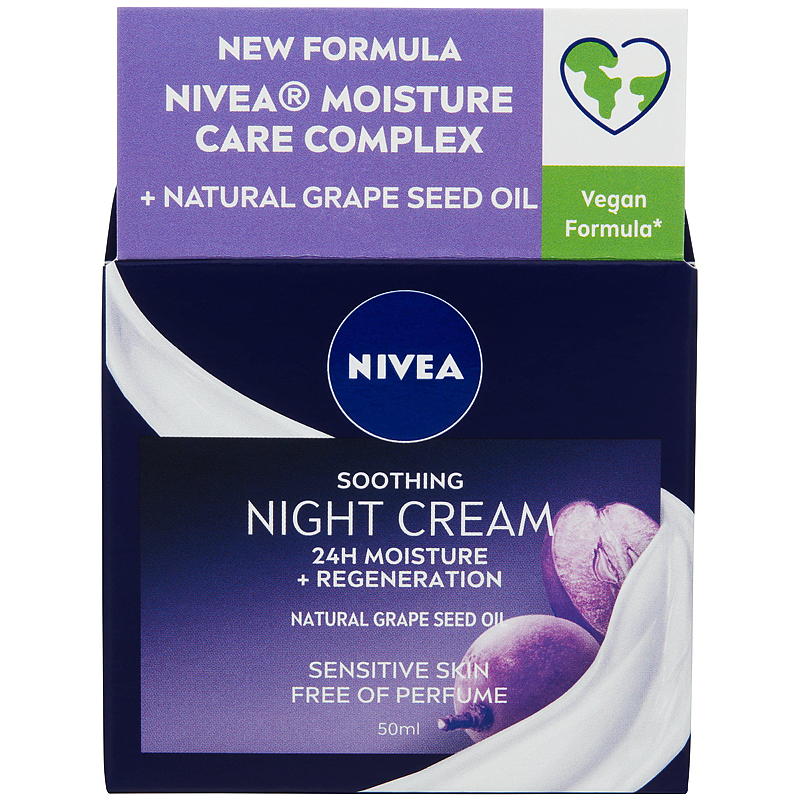 Crema de noche Nivea 50 ml para piel sensible