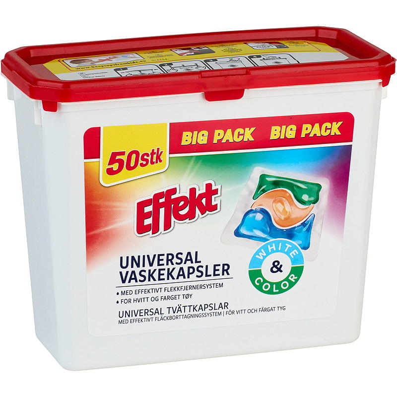 Effekt vaskekapsler 50 stk., universal, Effekt