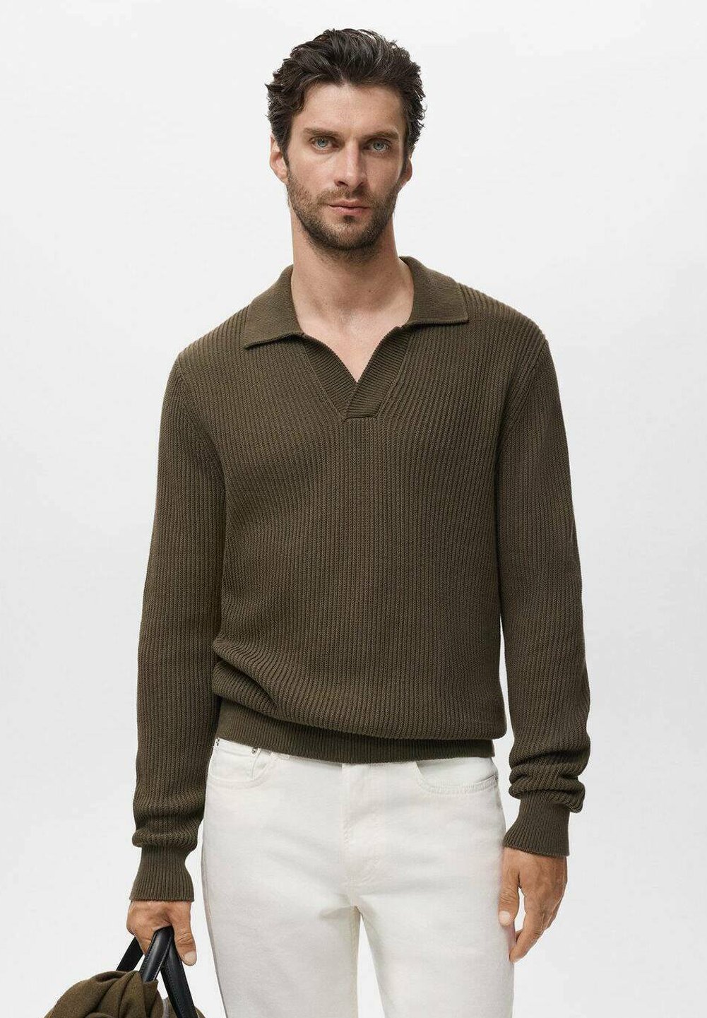 Mangový sveter - olivový