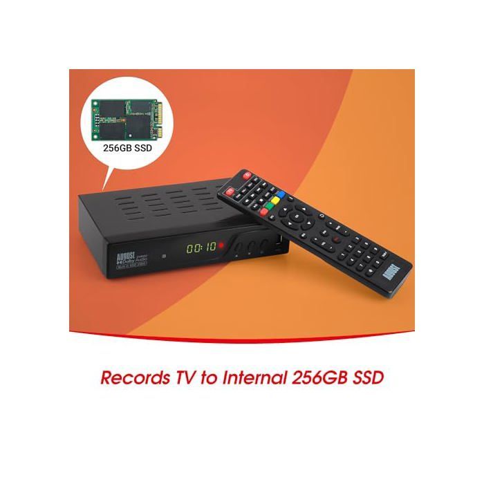 Décodeur TNT HD - August - DVB502 - Disque Dur 256GB - Double Tuner - HDMI 1080P