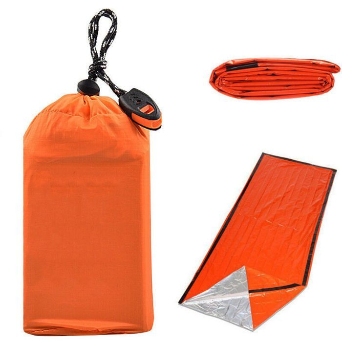 Couverture thermique de premiers secours d'urgence, feuille d'argent, étanche, sac de couchage, équipement de survie, Camping