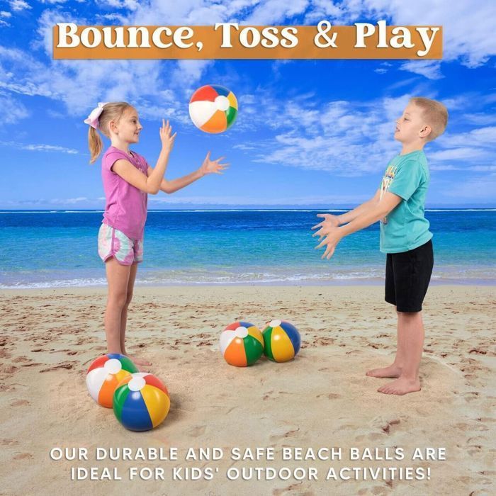 Ballons de plage arc-en-ciel (paquet de 12), jouets de piscine gonflables de 12 pouces pour jeux d'eau d'été, ensemble combiné d