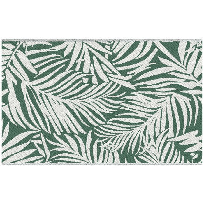 Tapis d'extérieur - Outsunny - réversible motif feuilles tropical haute densité 310 g/m² - PP - 152x243cm - vert