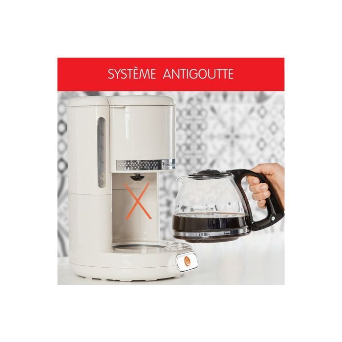 Moulinex Cafetière filtre Soleil Ivoire, Design vintage, Capacité 1,25L, FG381A10