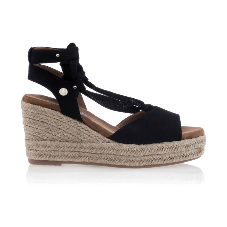 Zwarte espadrilles voor dames met touwzolen