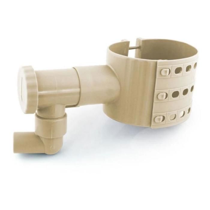 Sandfarget PVC-regnvannsoppsamler/avløp for 75–100 mm nedløpsrør + hullsag og kran