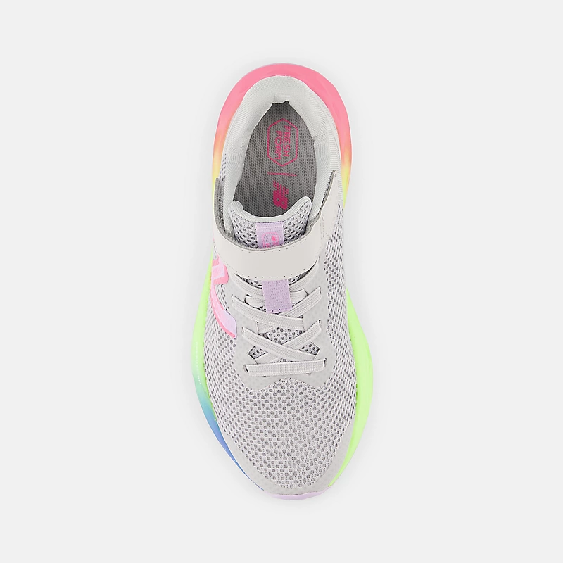 Dziecięcy Fresh Foam Arishi v4 Bungee Lace med górnym paskiem - Lekki aluminiowy av Cyber Lilac i Neon Pink