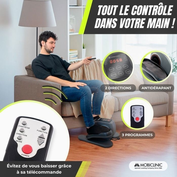 Bicicleta elíptica mini Veleta MOBICLINIC, 10 velocidades, bicicleta de ejercicio para el hogar, entrenamiento de resistencia magnética
