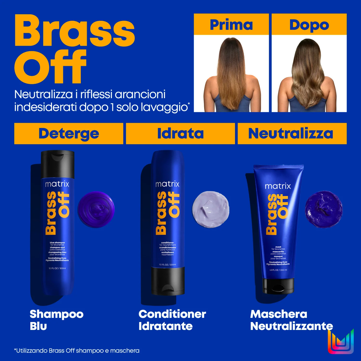 Total Results Brass Off Blue Shampoo - Shampoo Protezione Colore