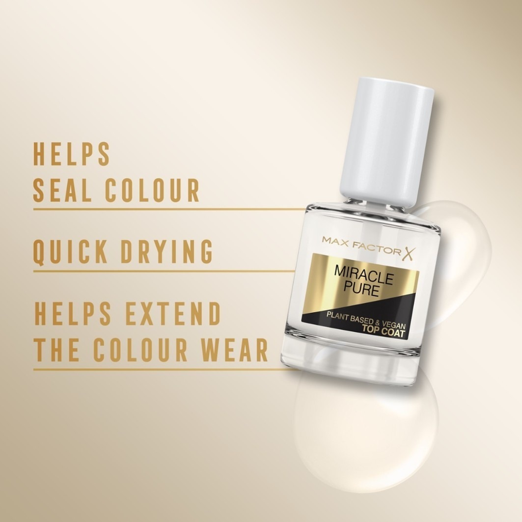 Max Factor Top Coat Miracle Pure veganski lak za nokte - 12ml