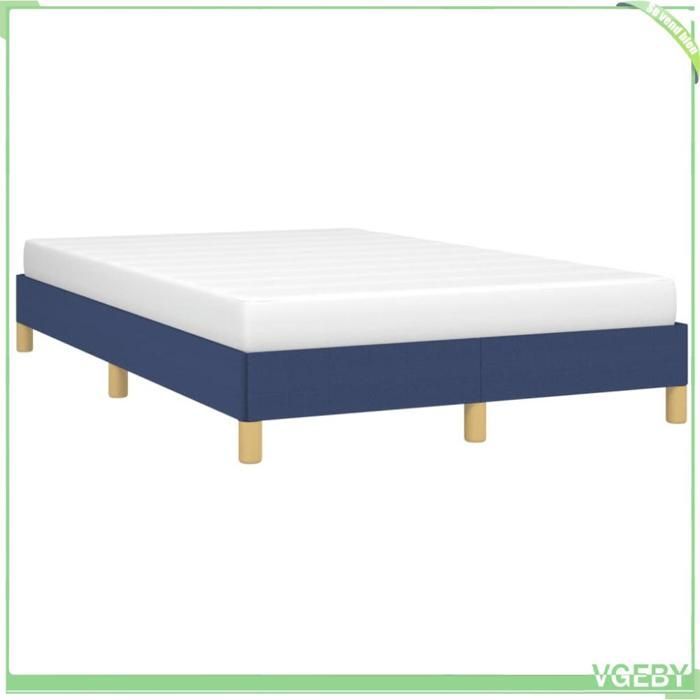 Estructura de cama sin colchón - 3269618 - 120x190 cm - tela azul - base de láminas