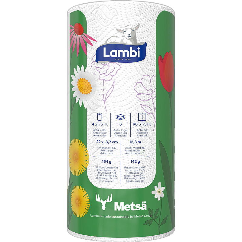 Rotolo per asciugatrice Lambi, confezione da 4 decorazioni Lambi