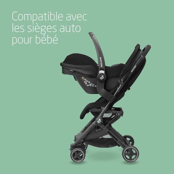 MAXI-COSI Lara 2 Ultra Compact -rattaat, 0–4 vuotta, 0–22 kg, automaattisesti taittuva, 3 kallistusasentoa, Essential Black