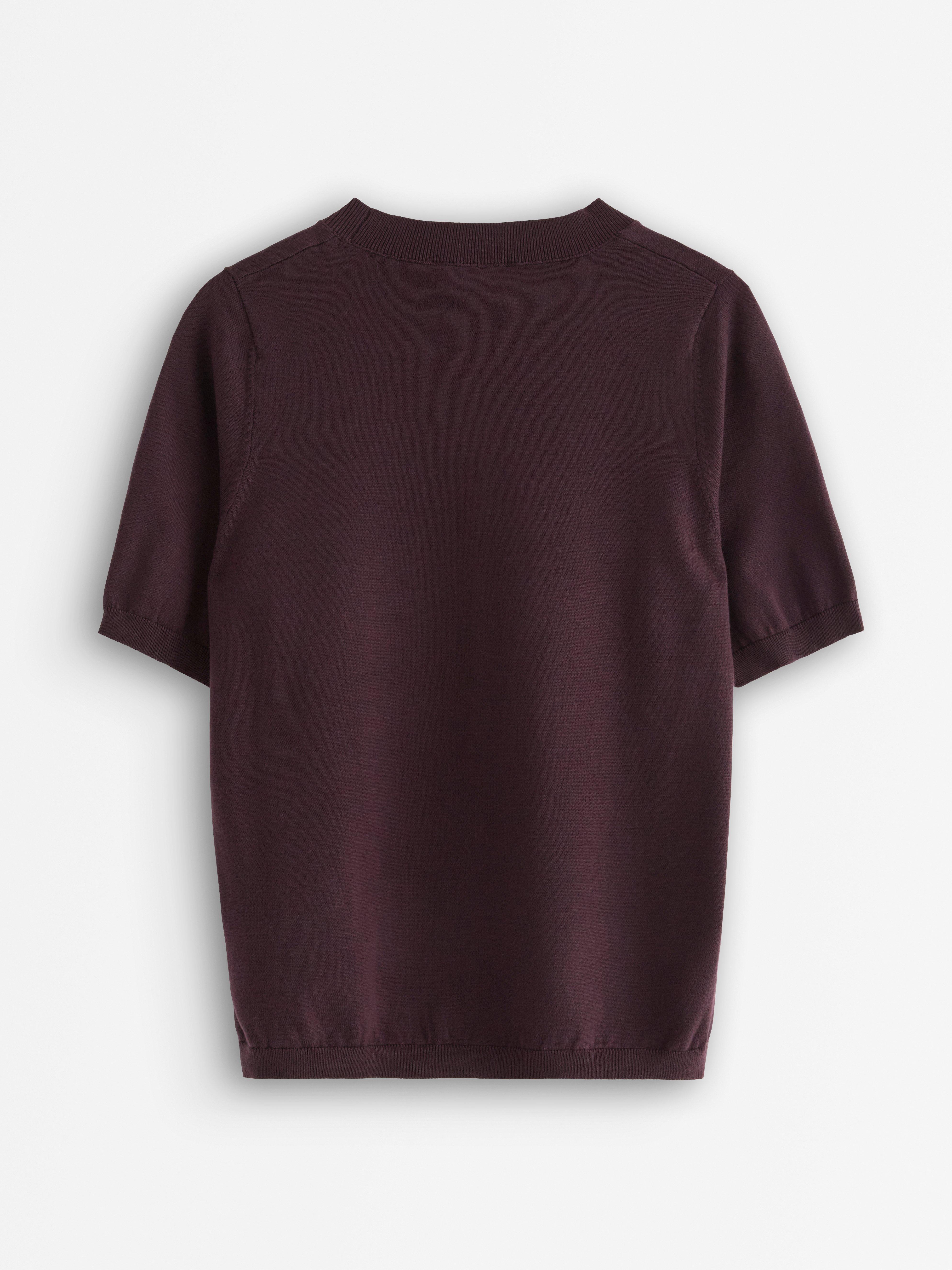 Finstickad top Dark Dusty Red