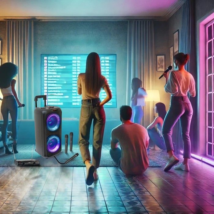 Pack Enceinte Karaoke USB Bluetooth 600W Ibiza VENUS600 - 3 micros - Câble PC - Cadeau 1 mini enceinte Extérieur