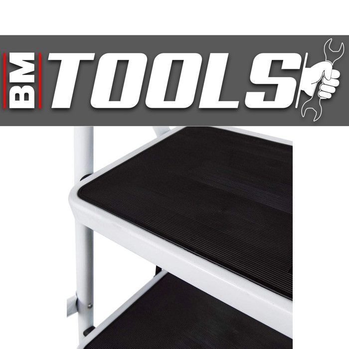 Escada de 3 degraus BM TOOLS BMT-ESC-3-MC com corrimão - Escada multiuso para uso interno e externo