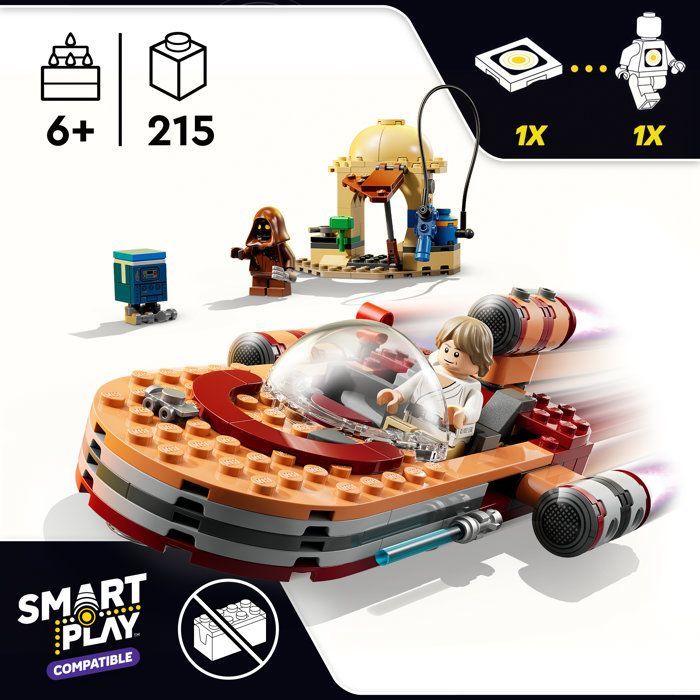 LEGO Star Wars SMART Play: Landspeeder do Luke - Brinquedo - Conjunto Compatível - 75420