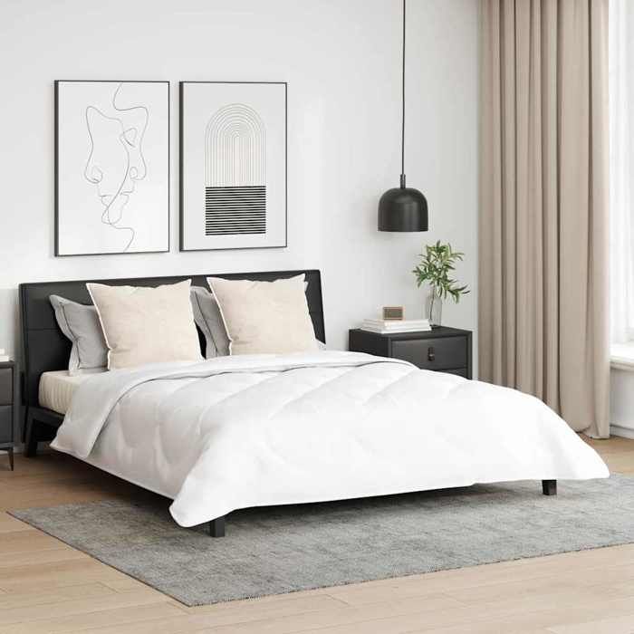 vidaXL Edredón individual de verano con almohada, 3 piezas, microfibra blanca, juego de edredón ligero, manta rectangular 3377275