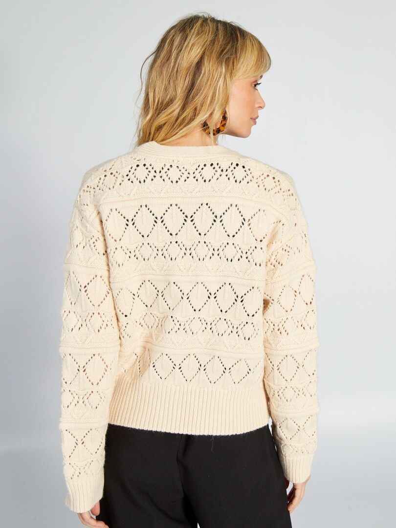 Dik gebreid vest - WIT