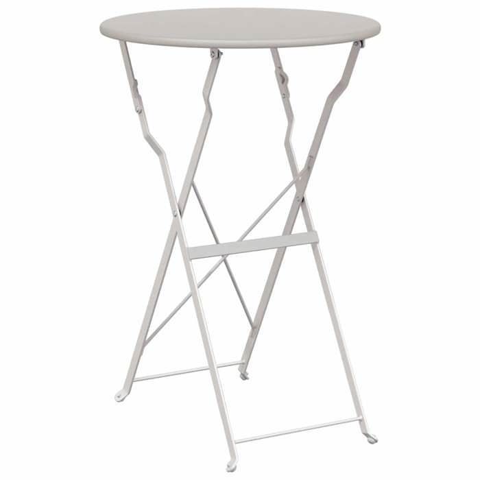 Folding bistro set - BURKE - 3 pieces - Beige - Steel - 50x50x71 cm - Folding table - 2 folding chairs