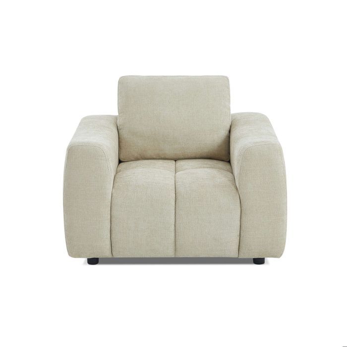 KEREA fester Sessel, 1-Sitzer, taupefarbener Chenille-Stoff