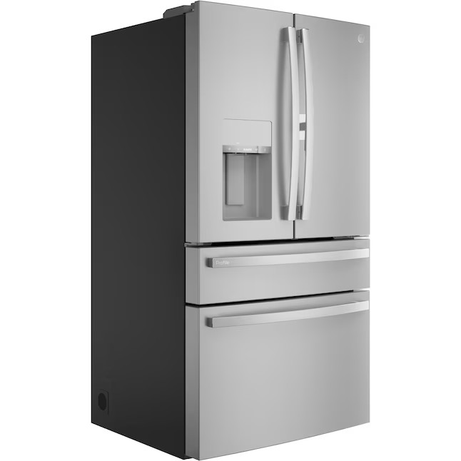 GE Profile 27.9 cu ft Smart French Door koelkast met ijsmaker en deur in de deur (vingerafdrukbestendig roestvrij staal) ENERGY STAR