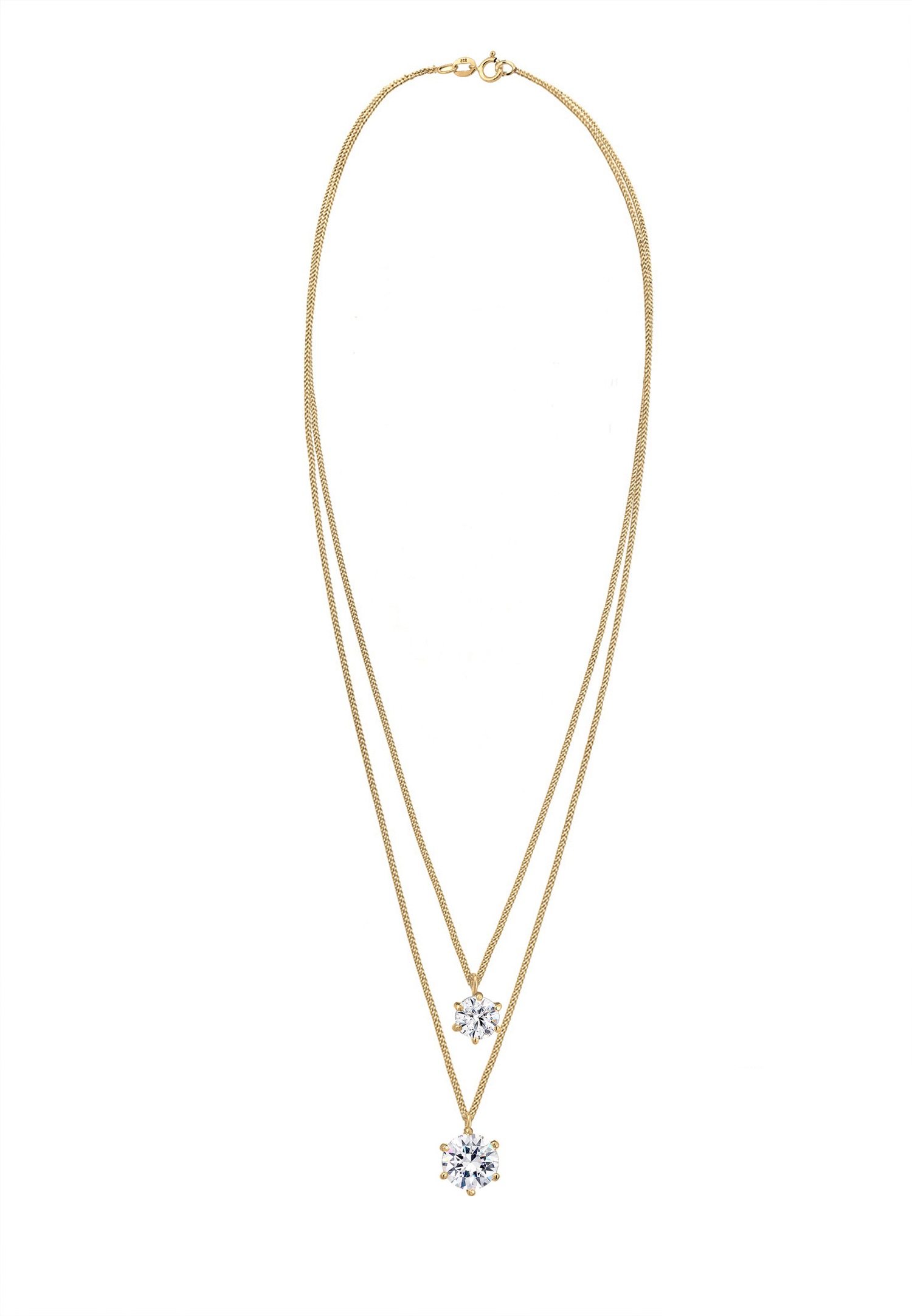 Elli Femmes Char Solitaire Basique Couches Look Tendance avec Cristaux en Argent Sterling 925