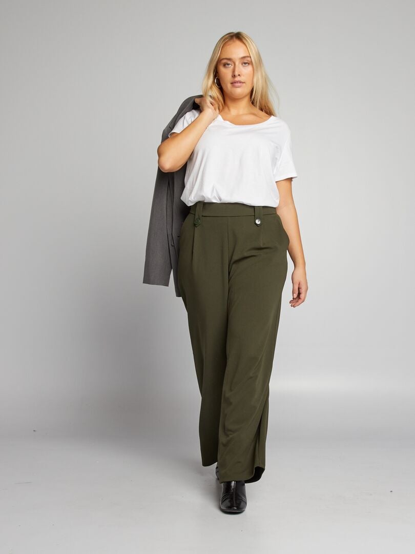 'Only Carmakoma' wijde broek - KHAKI