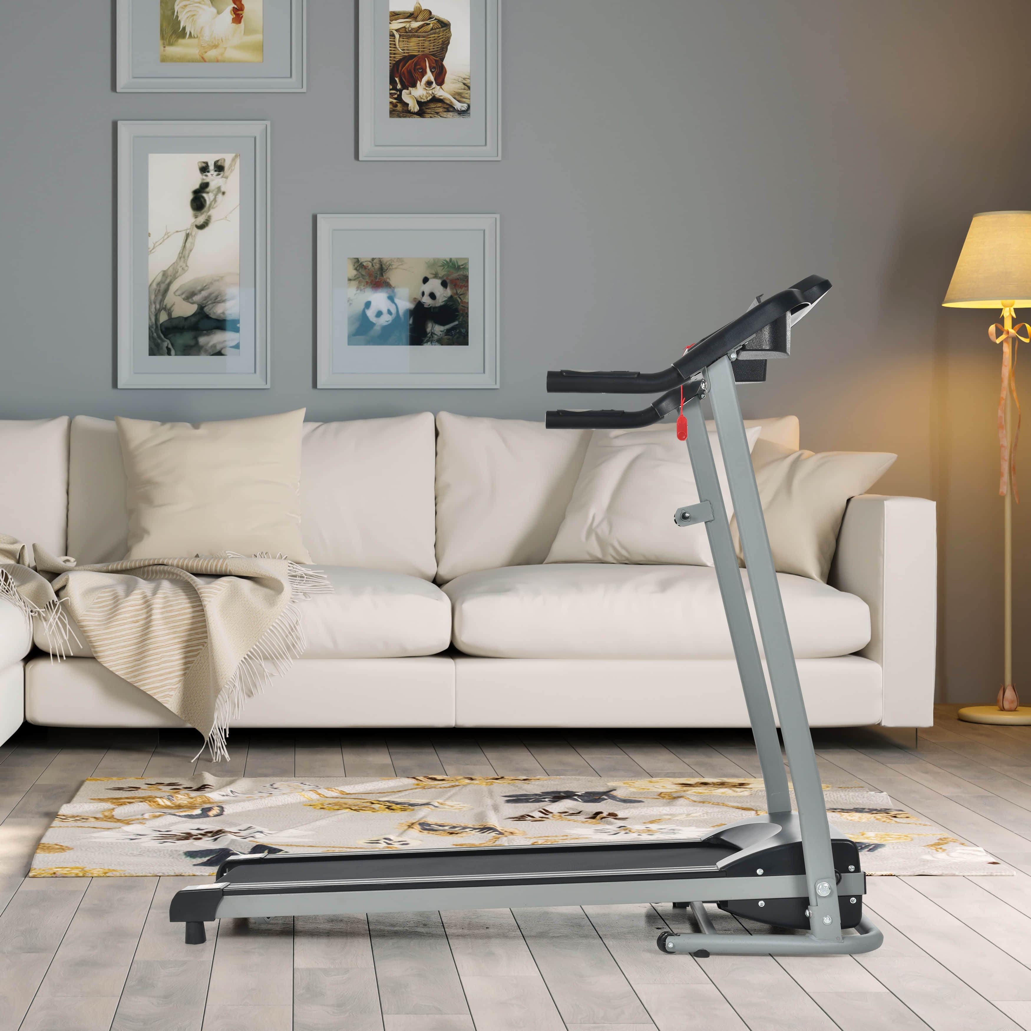 800 W:n kokoontaitettava juoksumatto sähkömoottoroidulla teholla - 48 P x 25 L x 48 K