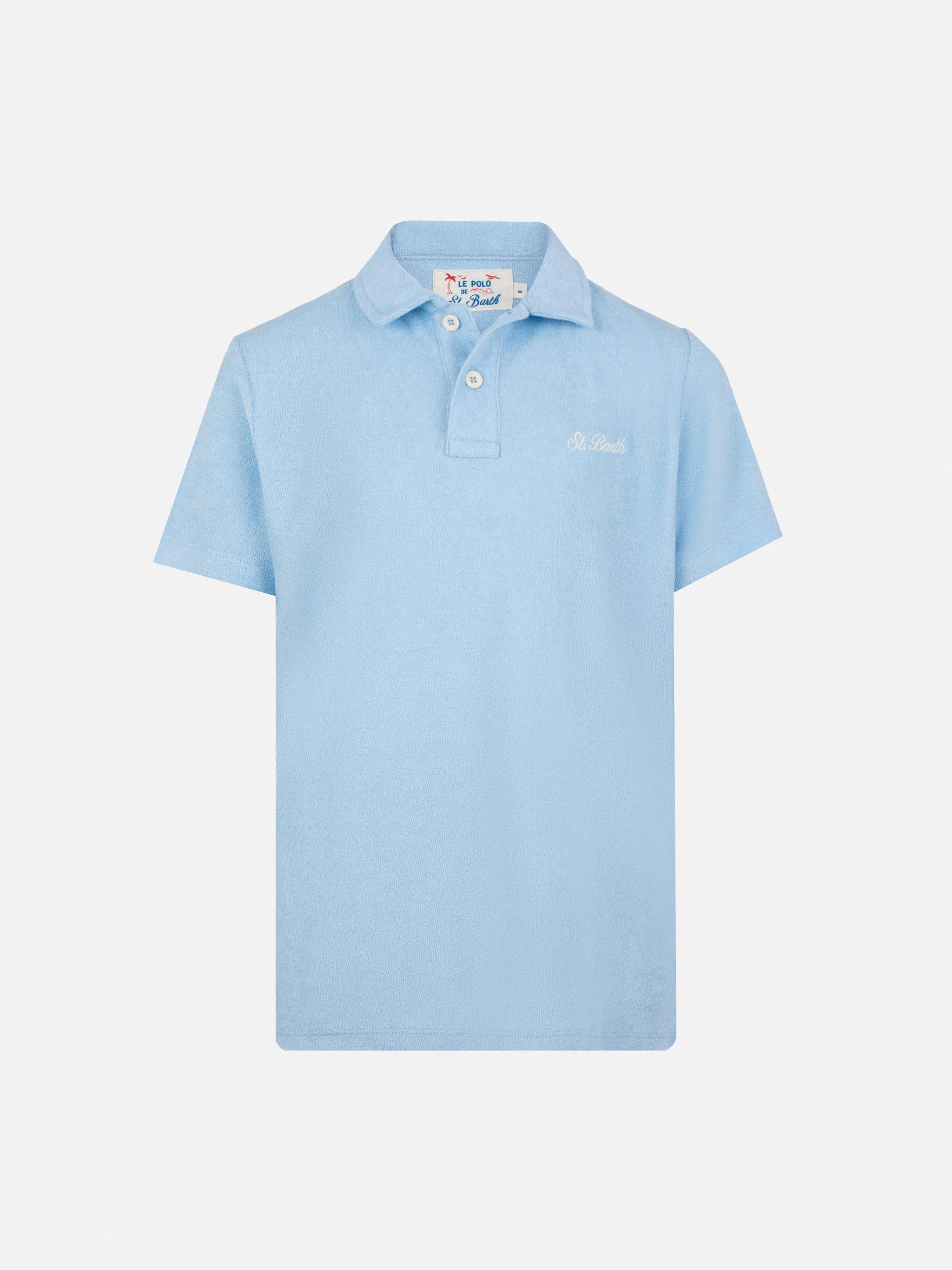 Jeremy Jr. poloshirt van lichtblauwe badstof.